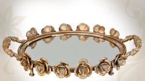 Plateau de service traditionnel indien en aluminium écologique fait à la main pour le café, le thé, durable, passe au lave-vaisselle, plat pour la maison, les hôtels - Product Image 2