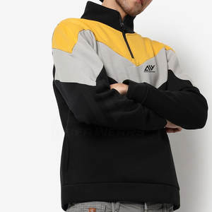 Marque privée 100% coton vêtements de jogging pour hommes ensemble de hauts personnalisés à demi-fermeture éclair avec logo motif solide pour l'hiver - Product Image 2