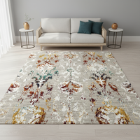 Tapis Erdenet en laine de Mongolie PA, écologique, résistant au feu, fabriqué à la machine, à poils moyens, motif abstrait moderne, collection Miracle