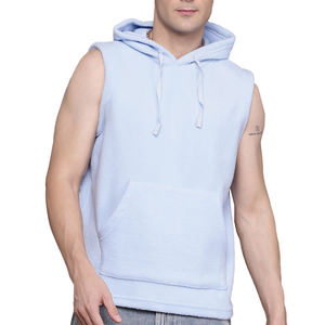 100% Polyester sans manches pull à capuche hommes Gym tenue décontracté à capuche veste manches moins sweats à capuche homme sur mesure pull à capuche - Product Image 1