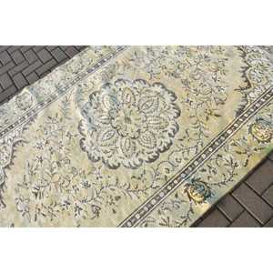 พรมวินเทจขนาด 5.2x8.3 ฟุต พรมตุรกีขนาดใหญ่ พรมขนสัตว์ลายดอกไม้สีเขียว - Product Image 5