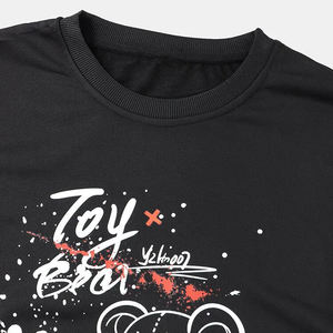 เสื้อสเวตเตอร์คอกลมคอตตอนผ้าฟลีซโพลีเอสเตอร์/ ผ้าฝ้ายระบายอากาศได้ดีสำหรับผู้ชายเทคนิคการปะติดขนาดพลัสไซส์แบบกำหนดเอง2025 - Product Image 4