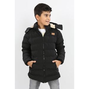 Piumino con cappuccio staccabile blu Navy da ragazzo