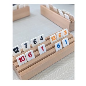 ชุดเกม Rummikub ไม้คุณภาพสูงหรูหราพร้อมชั้นวางและกระเบื้องที่ปรับแต่งได้-ดีไซน์ทันสมัยสำหรับเด็ก - Product Image 6
