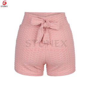 กางเกงขาสั้นโยคะผ้าฝ้ายสำหรับผู้หญิงกางเกงขาสั้นน่ารักมีจีบเอวสูงยืดหยุ่น - Product Image 6