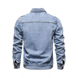 Chaqueta vaquera de algodón para hombre de alta calidad con cremallera completa, lavado ácido Vintage personalizado, Ideal para estilo universitario - Product Image 3