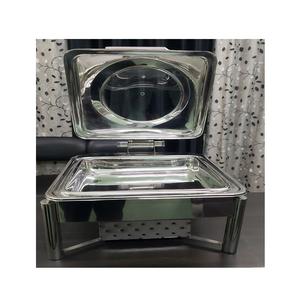 Plato de frotamiento de Metal de diseño antiguo, chapado en oro brillante y cobre, forma cuadrada, plato para servir alimentos calentados con tapa y base de soporte - Product Image 5