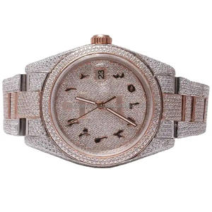 Hip Hop Bussdown Dial Men and Women Luxury Iced Out <b>Watch</b> Hand Made Setting VVS Lab Diamond Two Tone Rose Gold Luxury <b>Watch</b> - Product Image 5