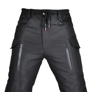 Jean de moto en coton pour homme, séchage rapide, respirant, avec protections CE amovibles, poche zippée, pour la course - Product Image 5