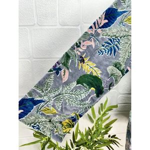 Robe de chambre unisexe en velours de luxe, kimono, veste réversible avec doublure en soie, cadeau automne-hiver, élégant, vert Ikat, bleu Malibu, enveloppant - Product Image 5