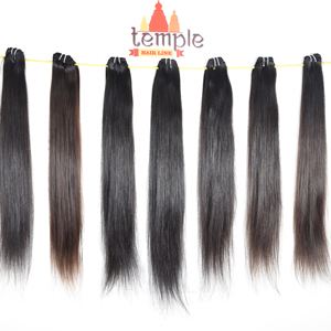 Temple Indian Straight bundle procesamiento ninguno al por mayor máquina alineada con cutícula doble trama extensiones de cabello humano de onda profunda - Product Image 5