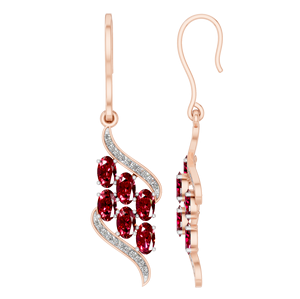 Exclusivos Pendientes de Plata de Ley 925 con Diseño de Araña, 56 Piedras, Baño de Rodio, Moissanita, Rubí Sintético, para Fiesta de Compromiso - Product Image 2