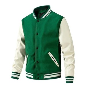 <b>Men's</b> Vintage Unisex Stand Collar Front Logo Winter Varsity <b>Baseball</b> <b>Jacket</b> - Product Image 1