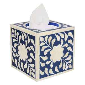 Caja dispensadora de pañuelos de madera MDF con incrustaciones de hueso de alta calidad, diseño floral moderno, Gani Craft Impex, para alimentos y condimentos, la más vendida. - Product Image 2