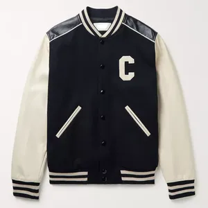 Chaqueta de bombardero universitaria de diseño de béisbol personalizada para hombre, chaqueta de utilidad ajustada Coreana de colores sólidos, decoración de patrón para invierno - Product Image 6