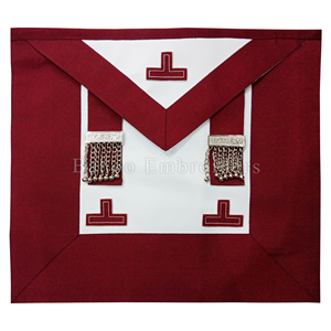 TABLIER D'ÉTAGNATEUR PROVINCIAL D'ARTISANAT MAÇONNIQUE AVEC TROIS ROSETTES-TABLIER D'ÉTATEUR MAÇONNIQUE-TABLIER MAÇON REGALIA - Product Image 3