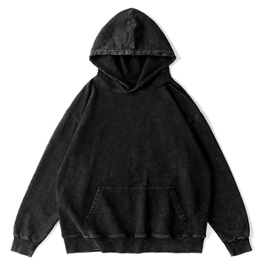 Sweat à capuche lourd coton éponge française vintage lavé à l'acide personnalisé épaule tombante pull à capuche surdimensionné sweat hommes - Product Image 4