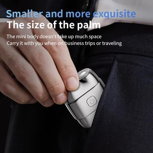 Afeitadora Eléctrica Portátil Plateada para Hombre, Doble Anillo, Doble Cuchilla, Lavable, Afeitado en Seco y Húmedo, Mini Afeitadora Impermeable - Product Image 6