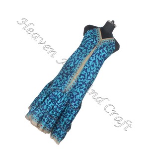 Robes indiennes en soie Vintage faites à la main, vêtements tendance d'été et de plage, robe longue pour filles, offre spéciale - Product Image 5