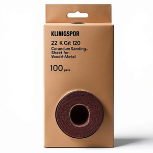 Feuilles de ponçage en corindon KLINGSPOR 22 K Grit 120 pour bois/métal, lot de 100 - Product Image 3