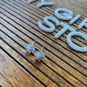 18K Gold and Sterling Silver Stud Earrings Trendy Daisy Design with Diamond Gold Plated for Engagement Includes Gift Box B01 - Product Image 1