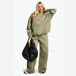 Sudaderas con Capucha Personalizadas al por Mayor para Mujer, con Hombros Caídos, 80% Algodón, 20% Poliéster, Ropa Urbana con Mangas Largas - Product Image 4