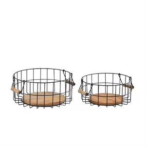 Trending Design Gold Color Set de 3 Cesta de almacenamiento para el hogar Cesta de almacenamiento de lujo hecha a mano Utensilios de cocina - Product Image 2