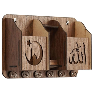 Carriage Horse Cart Wooden Multi Key Chain Holder in Wood <b>for</b> Home and Living Room Decoration, Wood Key Holder at Cheaper Prices - Product Image 4