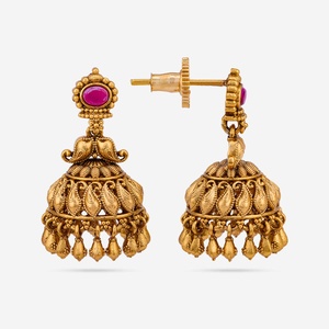 Pendientes Colgantes de Cobre y Latón Antiguos con Perlas y Diamantes, Estilo Religioso Moderno para Bodas y Eventos 187147 - Product Image 4