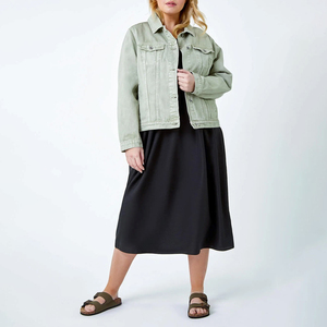 Veste en jean à manches longues pour femme de bonne qualité, taille plus, streetwear d'extérieur, respirante, rembourrée en coton, saison d'hiver 2025 - Product Image 4