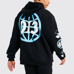 Proveedor OEM logotipo personalizado pantalla polar algodón hombres chándal Streetwear Casual Jogger Sudadera con capucha conjunto - Product Image 5