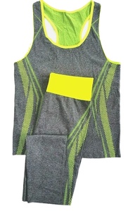 Trade Assurance, conjunto cómodo y sin costuras de 2 piezas, chándal para mujer, conjuntos para mujer, camisetas sin mangas para gimnasio, pantalones cortos, dos trajes deportivos - Product Image 5