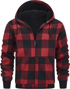 Men's Thick Warm Hooded Fleece <b>Zip</b>-<b>Up</b> Winter Hoodie Polyester Cotton Letter Pattern - Product Image 3