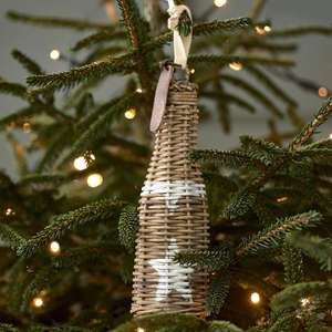 Bouteille de rotin rustique ornement de noël décor à la maison rotin Champagne décorations de noël luxe temps de vacances de noël - Product Image 2