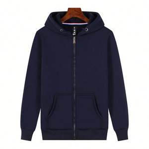 Sudadera con capucha para hombre con patrón a cuadros de otoño, Jersey transpirable de manga larga, diseño bordado con cremallera, tela peinada - Product Image 2