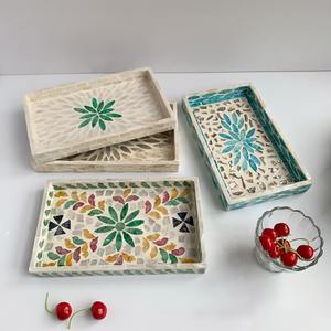 Precio directo de fábrica, bandeja para velas de nácar, conchas de Capiz, portavelas con incrustaciones, bandejas para fregonas - Product Image 4