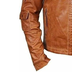 Vêtements pour hommes Veste en cuir véritable de vache pour adultes Vente directe d'usine Vestes en cuir pour adultes hommes - Product Image 4