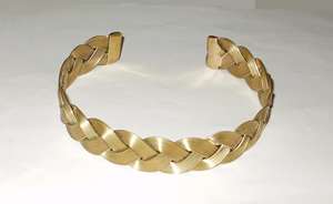 Brazalete de latón religioso moderno tradicional antiguo con alambre dorado de artesanía tradicional - Product Image 3