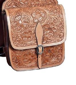 Meilleure vente de sac de selle de cheval en cuir véritable de haute qualité Western Trail Tooling Carving - Product Image 3