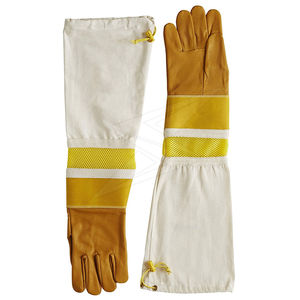 Guantes de apicultura de cuero de vaca de alta calidad 2025, función anticorte amarilla para apicultores con servicio OEM - Product Image 1