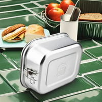 Boîte à lunch carrée en acier inoxydable personnalisable, récipient alimentaire chauffable avec logo, vaisselle