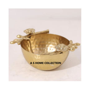 Aluminio hecho a mano niquelado mango dorado diseño simple redondo metal decorativo frutero - Product Image 4