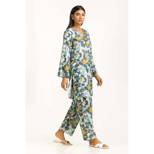 ชุดลำลอง IUSTTS-1155 สำหรับฤดูใบไม้ผลิ/ฤดูร้อน แขนสามส่วน พิมพ์ลายบนผ้าเครป เหมาะสำหรับใส่ไปเที่ยวสวน - Product Image 4