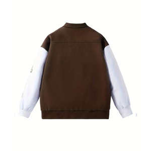 Chaqueta Deportiva Transpirable con Bloques de Color para Hombre, Chaqueta Casual de Estilo Universitario con Frente Alto para Otoño e Invierno - Product Image 5