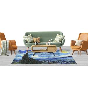 Starry Night Printed Rug, Famous <b>Van</b> Gogh Art Rug for Living Room,With Pile Soft Rug - Product Image 4