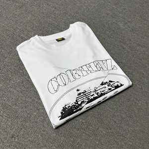 Camiseta Unisex de Algodón Lavado Estilo Americano, Estampado de Isla Malvada, Corte Regular Informal de Manga Corta para Hombre y Mujer - Product Image 6