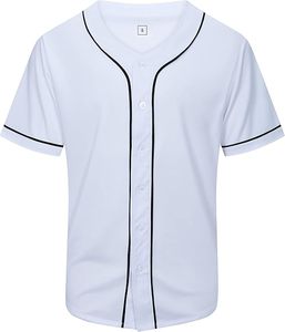 Maillot de baseball uni boutonné pour hommes, uniforme d'équipe de softball vierge, maillot de baseball à manches courtes hip hop hipster - Product Image 2