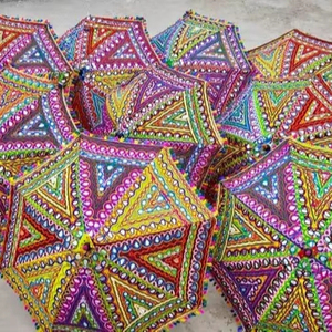 Toile de fond décorative multicolore pour parapluie et parasol pour décorations de plafond de mariage, fête, événement, décoration de temple suspendue - Product Image 1