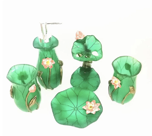 Ensemble d'accessoires de salle de bain nautiques en résine fabriqués à la main en Inde, look intérieur élégant avec motif de modèle pour salles de bain de luxe - Product Image 3