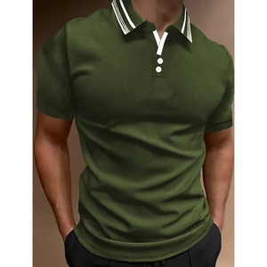 2025 été nouveau hommes tricoté rayure à manches courtes POLO confortable et Cool décontracté mode T-Shirt - Product Image 3